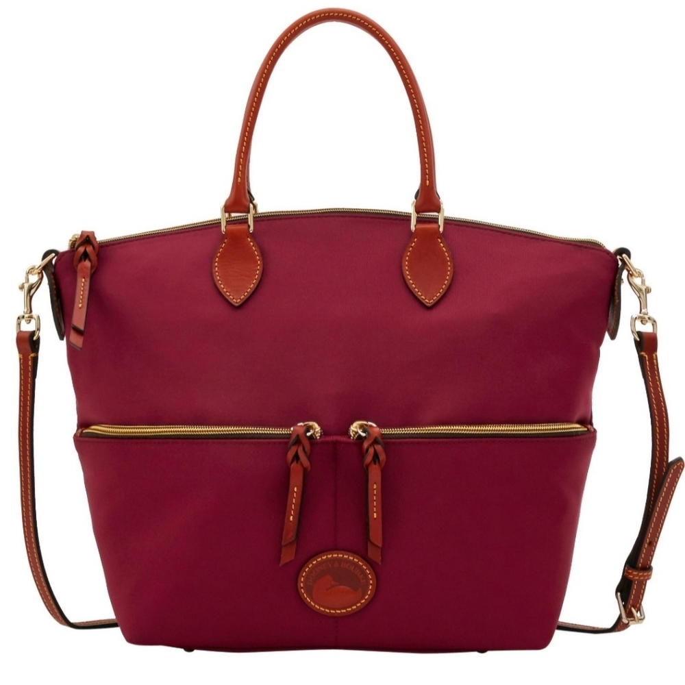 Dooney & Bourke Pink Nylon Large Pocket Satchel